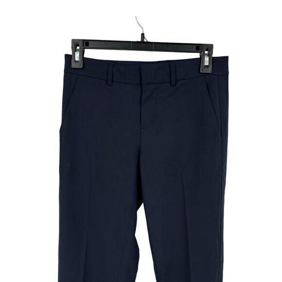 Vince Pants wool slim stretch creased straight leg navy blue size 2 - Picture 3 of 8